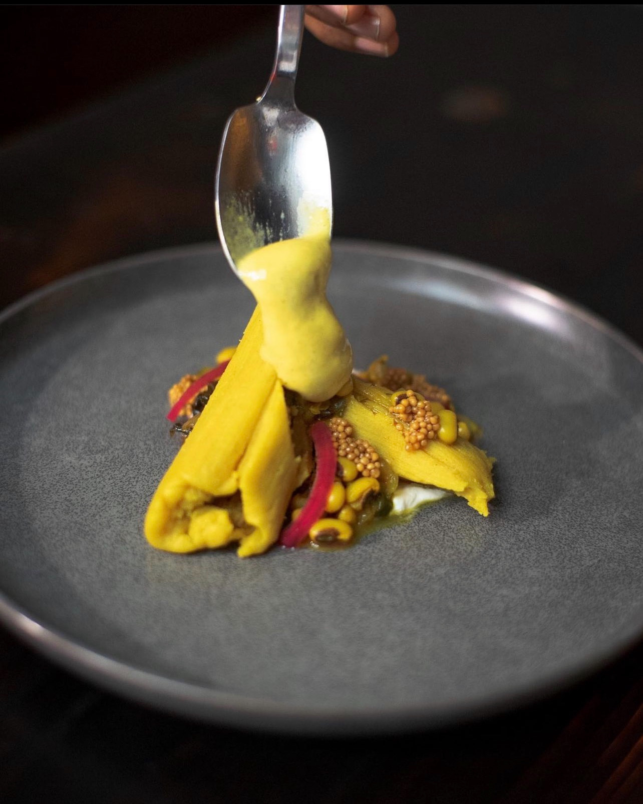 Charred Okra Tamal, Diaspora Chicago