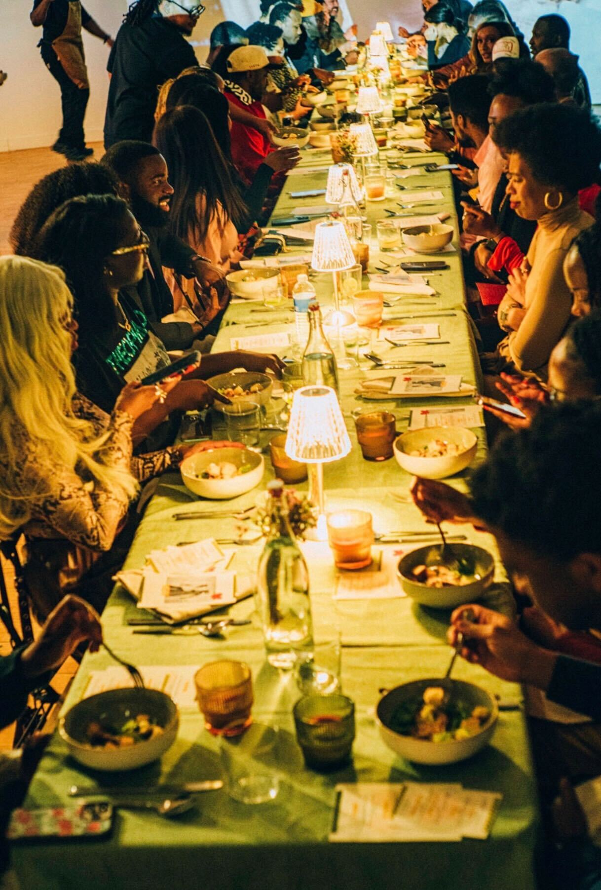 Long communal table, Diaspora Chicago